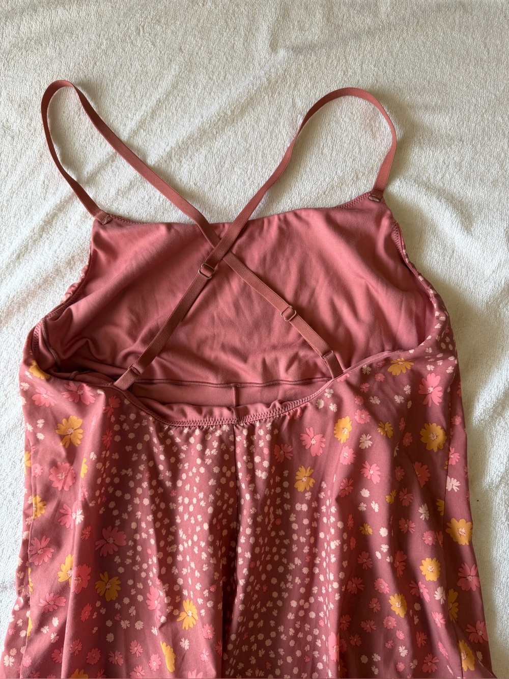 Aerie Strappy Ruffle-Hem Slip Skort Dress - Rust Pink - Picture 2 of 4